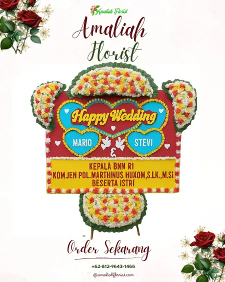 Papan Bunga Pernikahan Li Anogomma